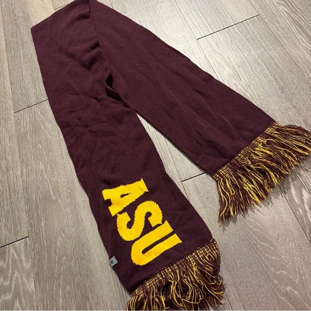 Maroon Scarf with Arizona State University Logo and Fringe